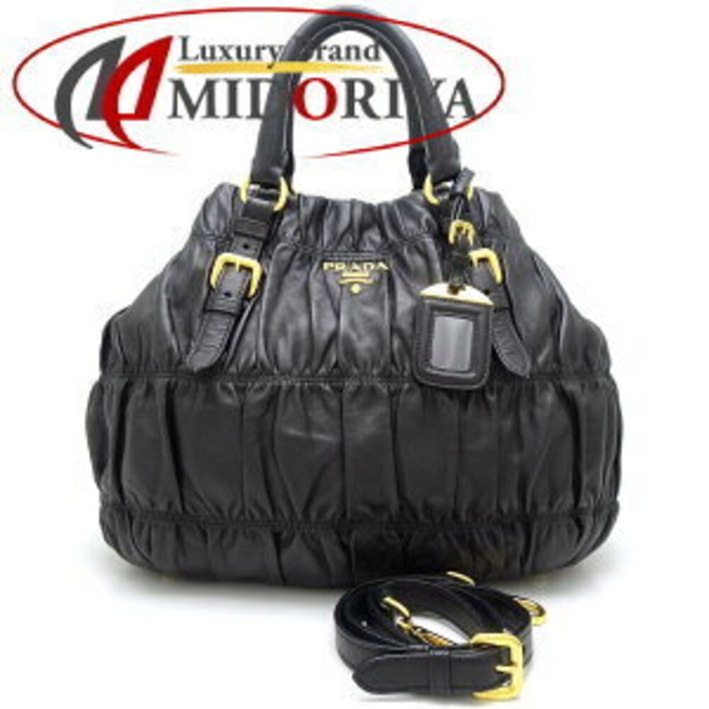 Prada Nappa Gaufre black leather shoulder bag